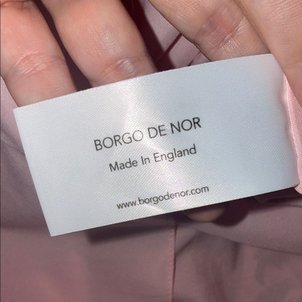 Borgo De Nor Floral Pink Dress Knee Length Short Flutter Sleeve Size 8 - Picture 6 of 11
